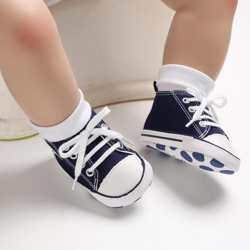 Frühling Herbst Leinwand Kleinkind Baby Schuhe Erste Wanderer Baby Sneaker Neugeborenen Baby Mokassins Krippe Schuhe 0-6m blau