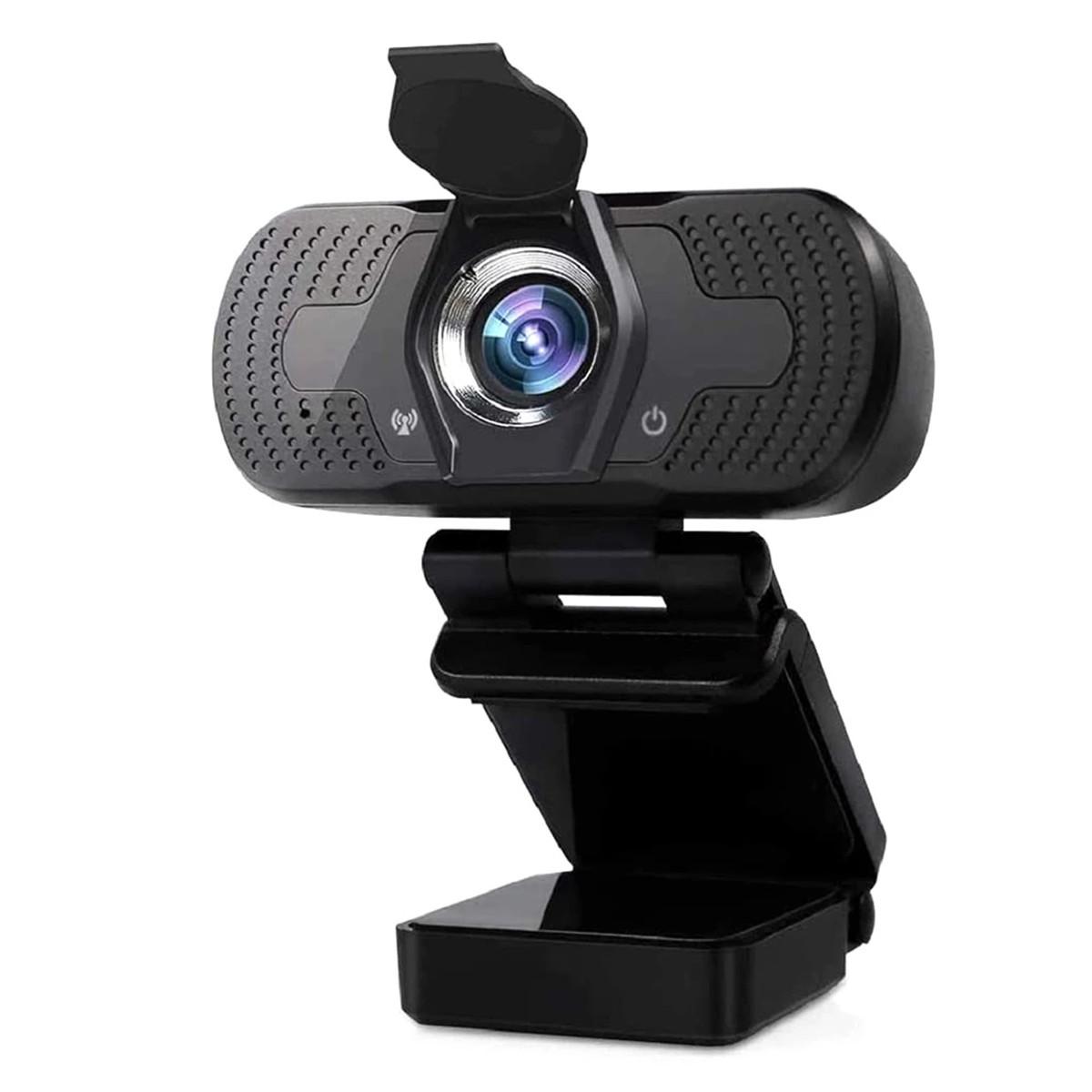 VAORLO Full HD 1080P Kamera Webcam Autofokus mit Mikrofon mit Geräuschunterdrückung Webkamera für Live für Windows Mac schwarz