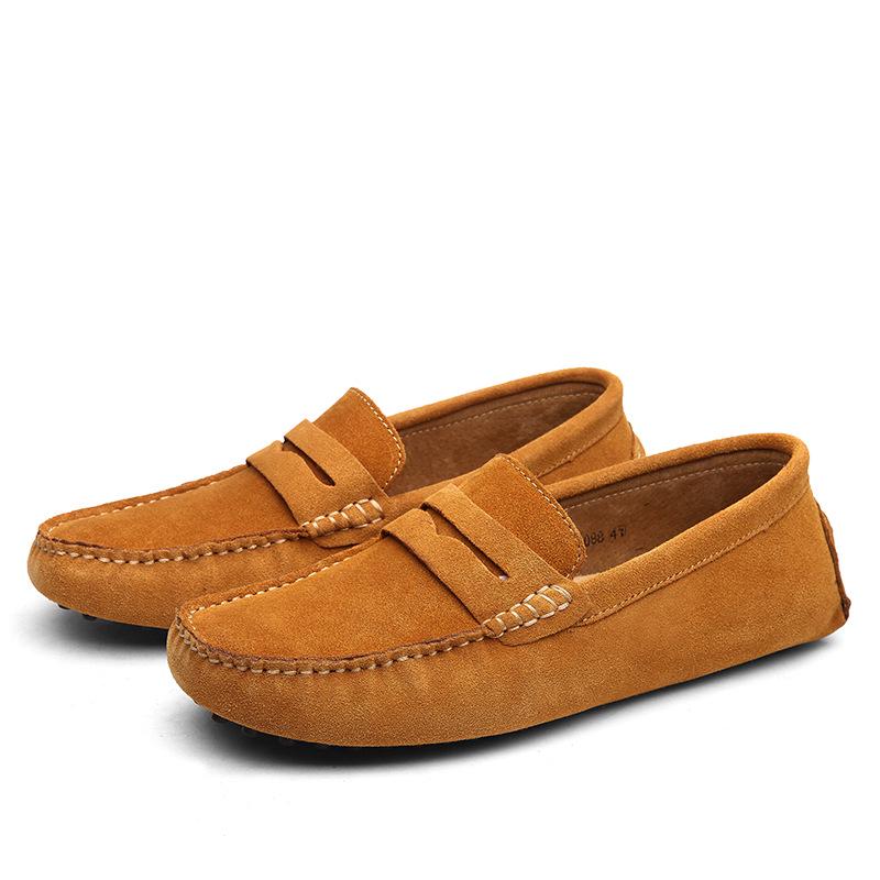 Herren Loafer aus hochwertigem Leder, Freizeitschuhe, Mokassins, Slipper, Herrenschuhe, modische Herrenschuhe, Herrenschuhe, Autofahrerschuhe, Größe 38–49 45 hellbraune