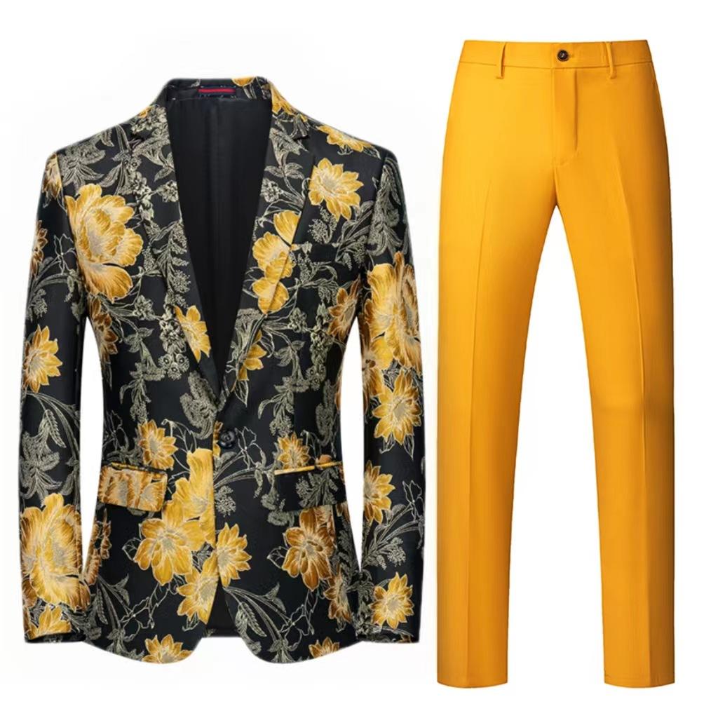 2-teiliges Set Herrenbekleidung, stilvoller formeller Anzug, Herrenanzug, Business-Büro, Hochzeitsanzug, Jacke + Weste, Anzüge und Blazer 4XL black