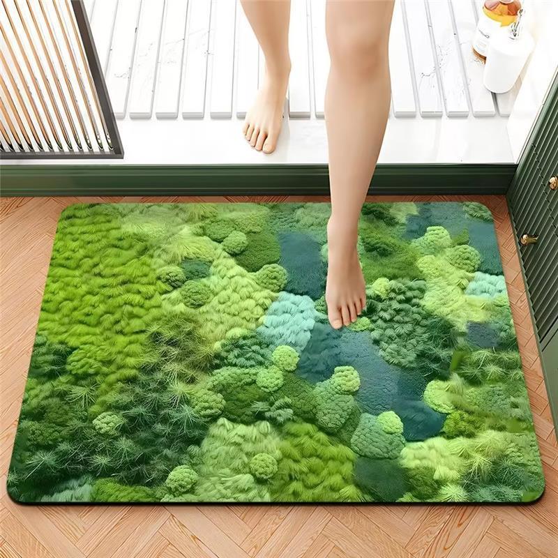 Schnelltrocknende Badezimmer-Fußmatten aus Kieselalgenschlamm für den Haushalt, saugfähige Toilettenmatten, Toilettentürmatten, rutschfeste Matten 60x90cm elfenbein