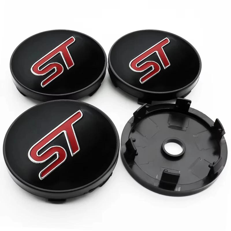4Pcs 60mm Auto ST Emblem Rad Center Hub Cap Aufkleber Rad Center Hub Abdeckung für FORD 60mm Wheel Center Hub Cap Black