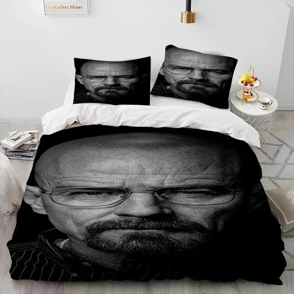 3D Breaking Bad Walter Hartwell Bettwäsche-Set, Bettbezug Bett-Set Steppdeckenbezug Kissenbezug, King Queen Size Bettwäsche-Set Kind AU Single 140x210cm