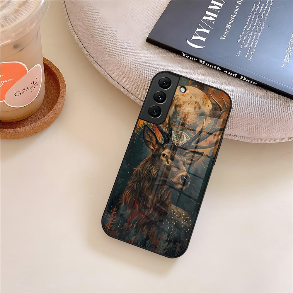 Hirschjagd Camo Handyhülle Glas Für Samsung Galaxy S26 S25 S21 S22 S24 S23 S20 Ultra Fe Plus A16 A24 A55 A53 Hülle Galaxy S21 Plus 5G