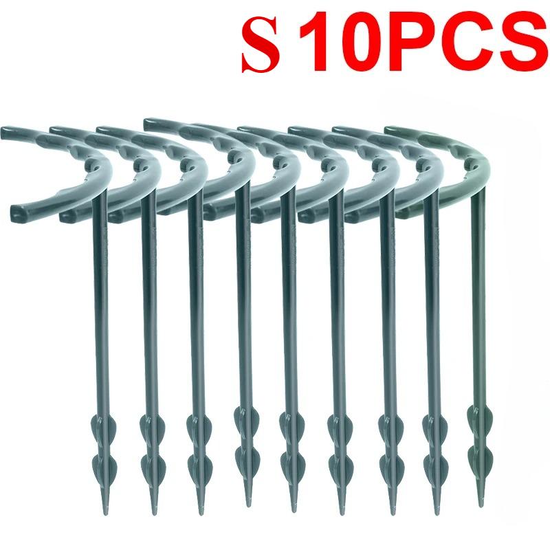 2/12 Stück Kunststoff-Stützpfahlständer, Pflanzenstützpfahl für Blumen, Gewächshäuser, Anordnung, Befestigungsstangenhalter, Gartengeräte S:10PCS