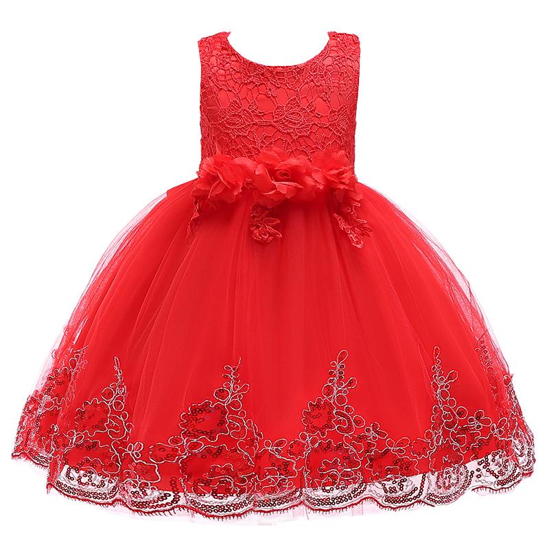 Kinderkleidung Kleidung Mädchen Kleider Schleife Hochzeitskleid Prinzessin Kleid... 140