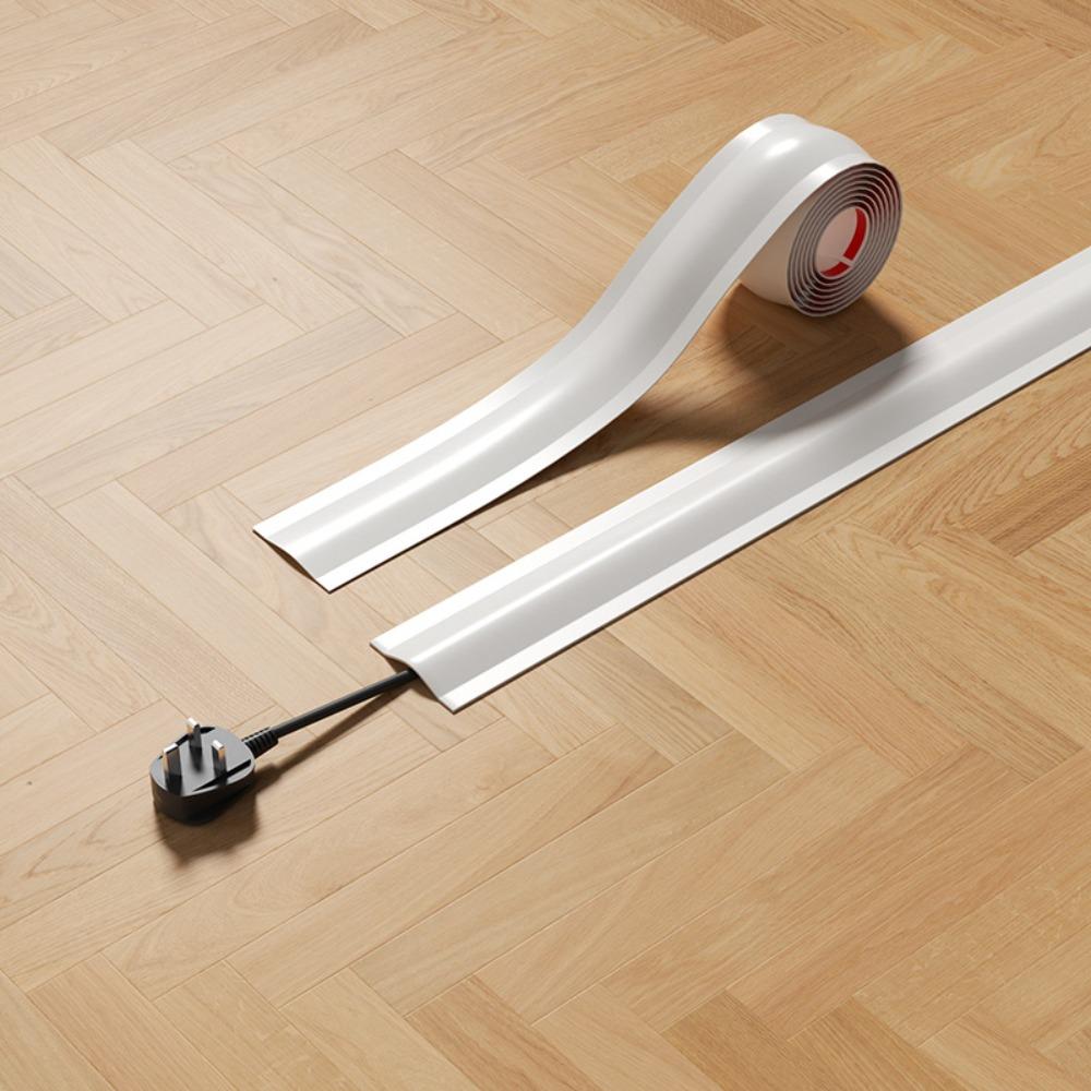 Hochwertige weiche Kabelschutzleiste Langlebige flexible Bodenkabelabdeckung Selbstklebende PVC-Kabelabdeckung Boden weiß
