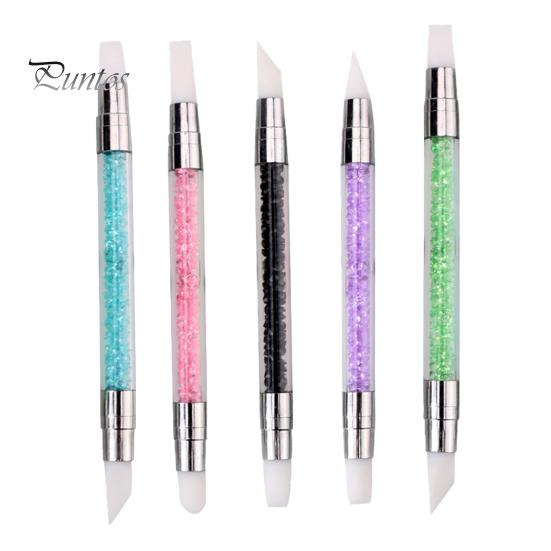 5-teiliger Nailart-Stift, Silikonpinsel für Nägel, Nageldesignpinsel mit zwei Spitzen, ergonomischer Modelliergel-Pinselstift für Nailart, breite Anwendung, Maniküre 1 Set
