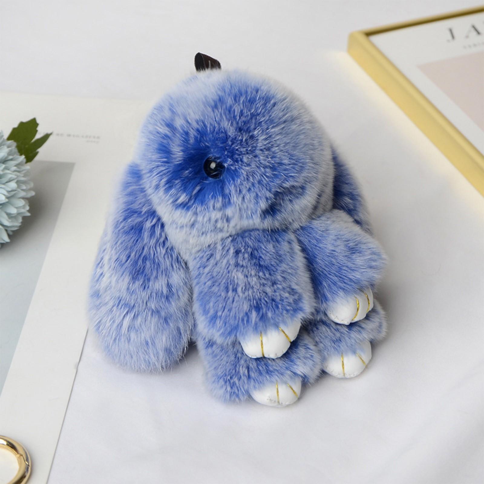 Handgefertigte, weiche Hasen-Pompom-Anhänger, flauschiger Hasen-Schlüsselanhänger, Schlüsselanhänger aus Kunstfell für Mädchen