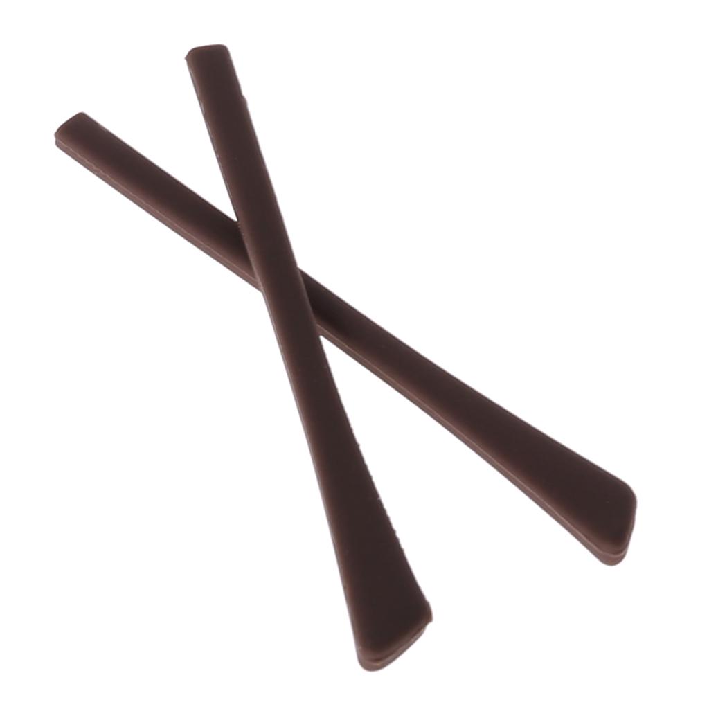 Weiches Silikon, rutschfest, für Brillen, Brillen, Bügelspitzen, Zubehör, quadratisches Loch kaffeebraun