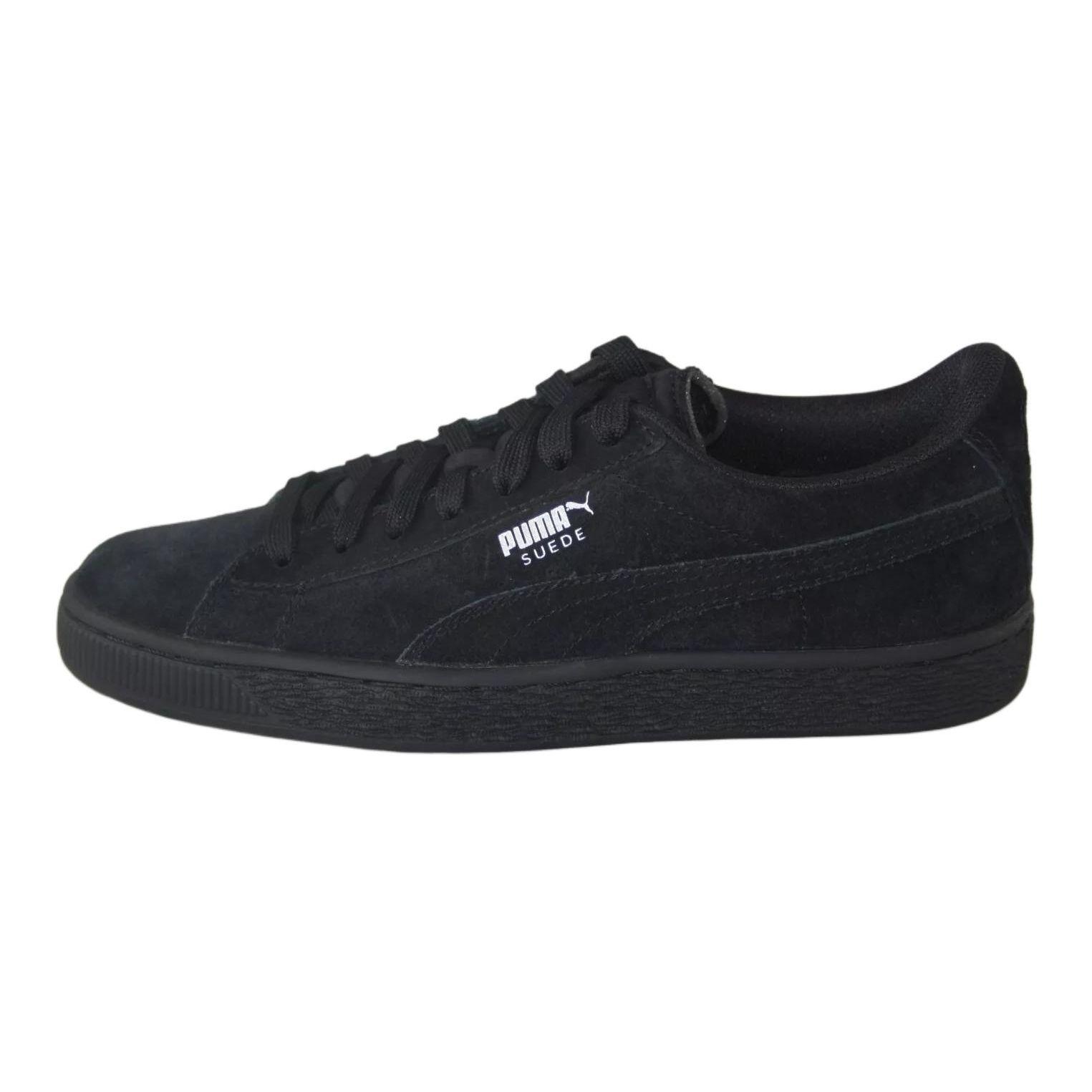 Puma Suede Jr Classic Schwarz Kinder Sneaker Puma-Silber 355110-52 38.5
