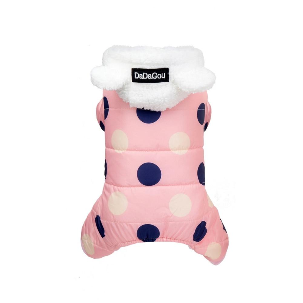 Wasserdichte Winter Haustier Hund Kleidung Warme Haustier Plüsch Daunen Mantel Jacke Overall Welpen Kleidung Kleine Hund Chihuahua Kostüm S rosa