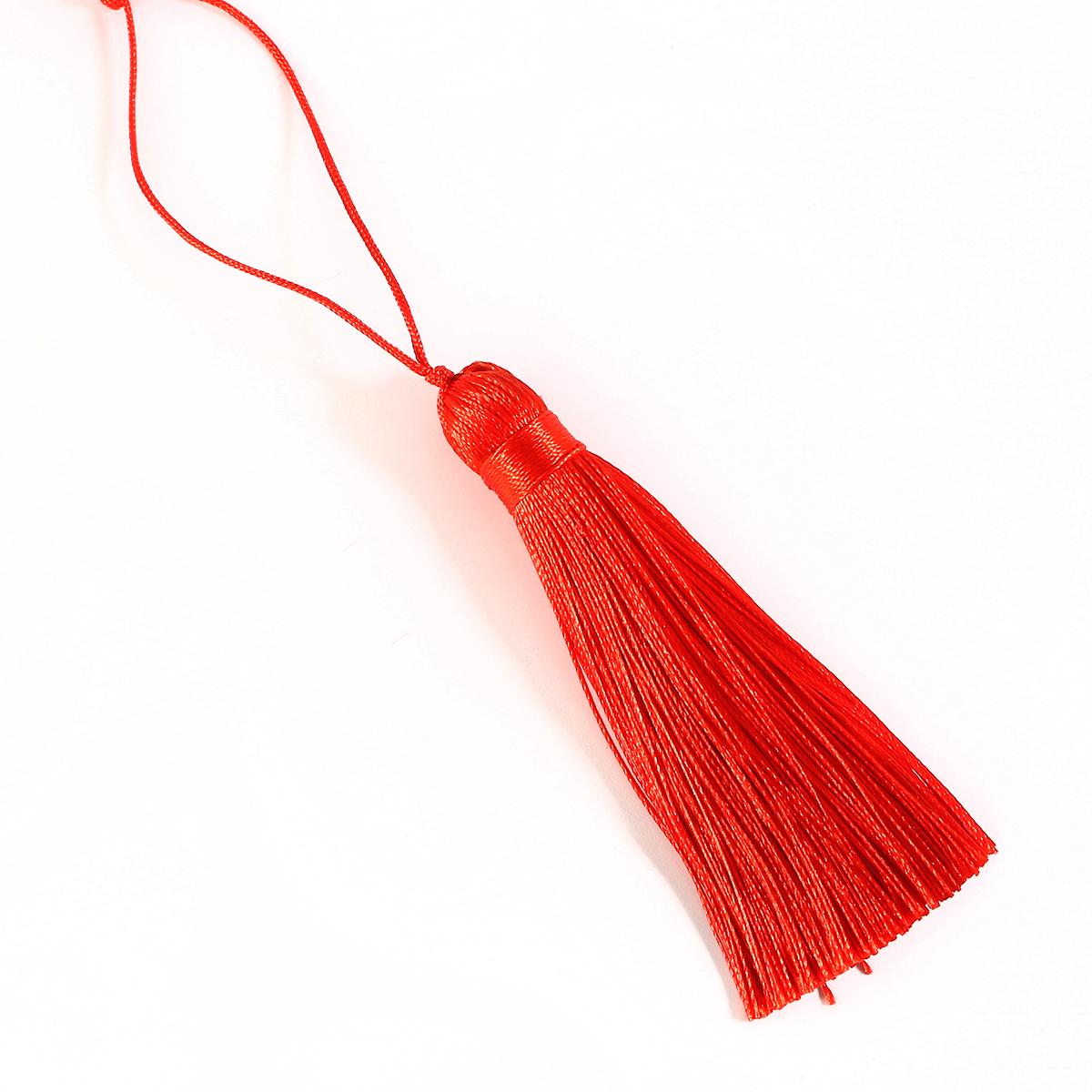 Polyester Seidenquaste Hängende Quaste mit Spitze für DIY Schmuckherstellung Zubehör Bastelarbeiten rot