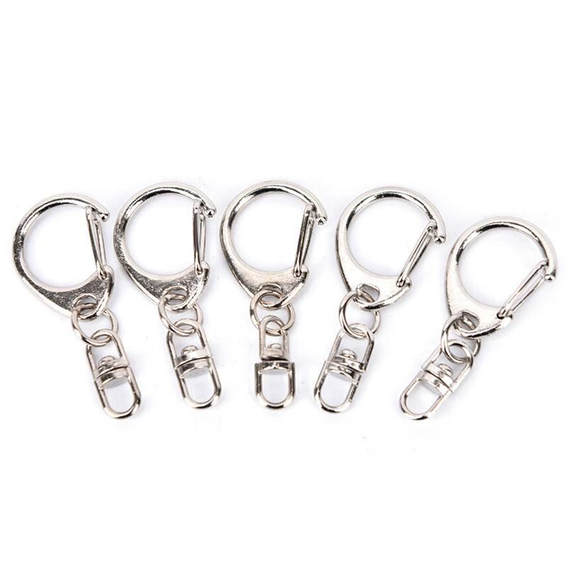10 Stücke Diy Poliert Silber Schlüsselanhänger Schlüsselanhänger Split Ring Kurze Kette Schlüsselanhänger