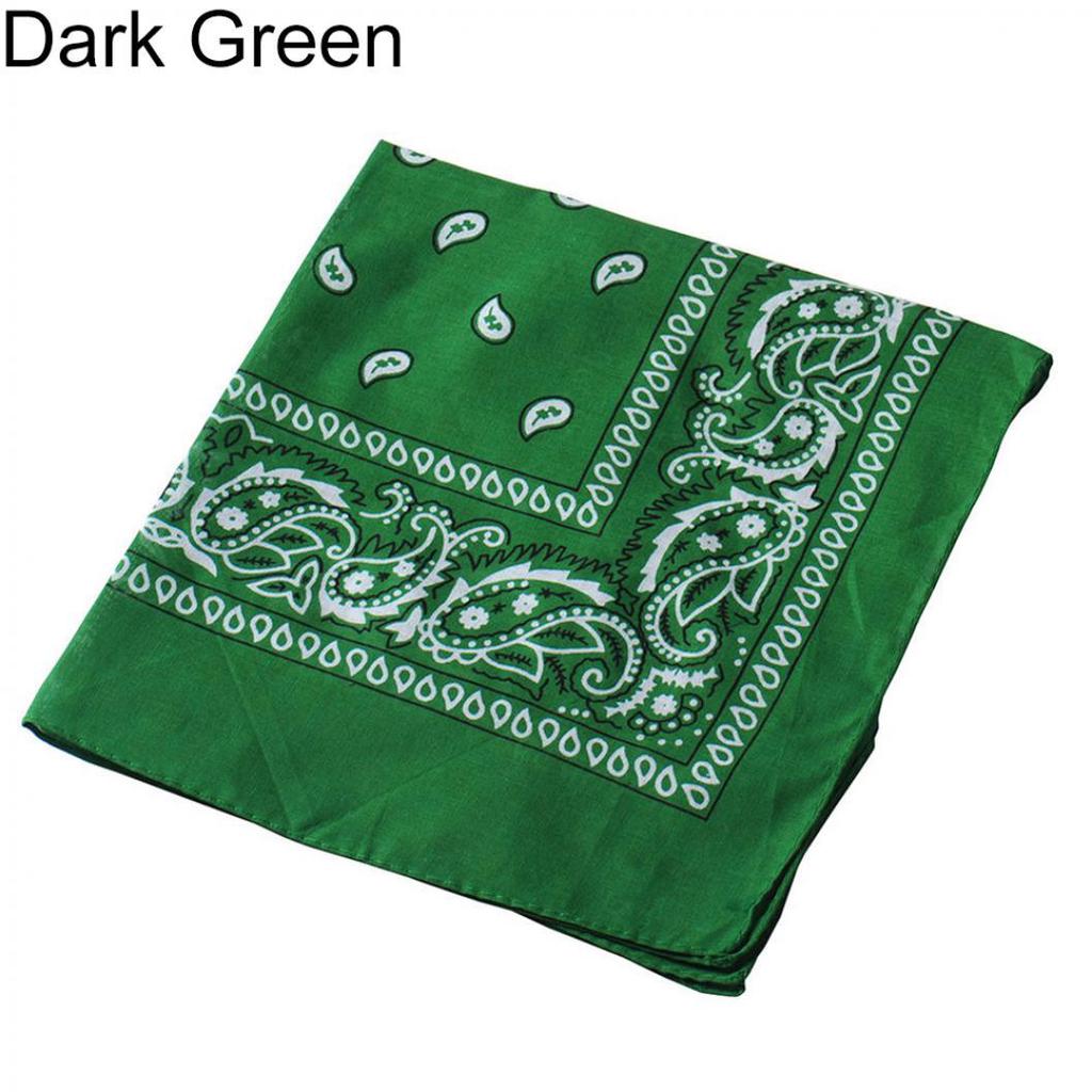 Cool Cotton Lady Men Square Bandana Hiphop Head Wrap Schal Armband 55 x 55 cm dunkelgrüne