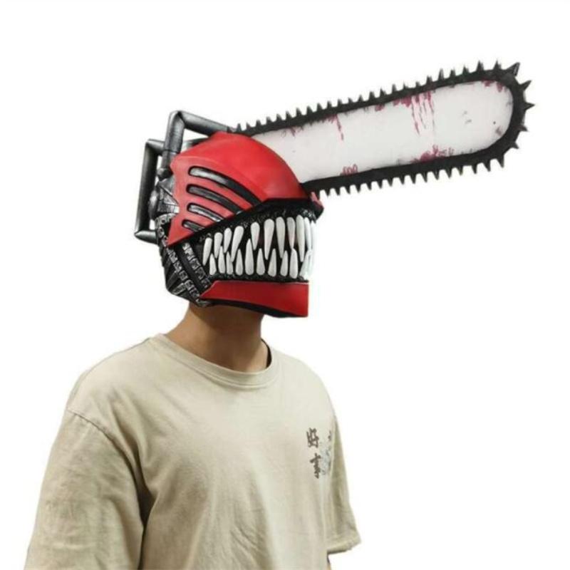 Anime Chainsaw Man Cosplay Maske Denji Pochita Maske Weiches Latex Halloween Kostüm Party Kostüm Masken Requisiten Erwachsene Einheitsgröße weiß