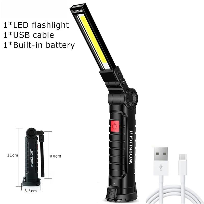 COB LED Faltbare Taschenlampe Tragbares Magnetisches Arbeitslicht Laterne USB Wiederaufladbar Notfallreparatur Camping Taschenlampe Lampe Mit Haken 2pcs