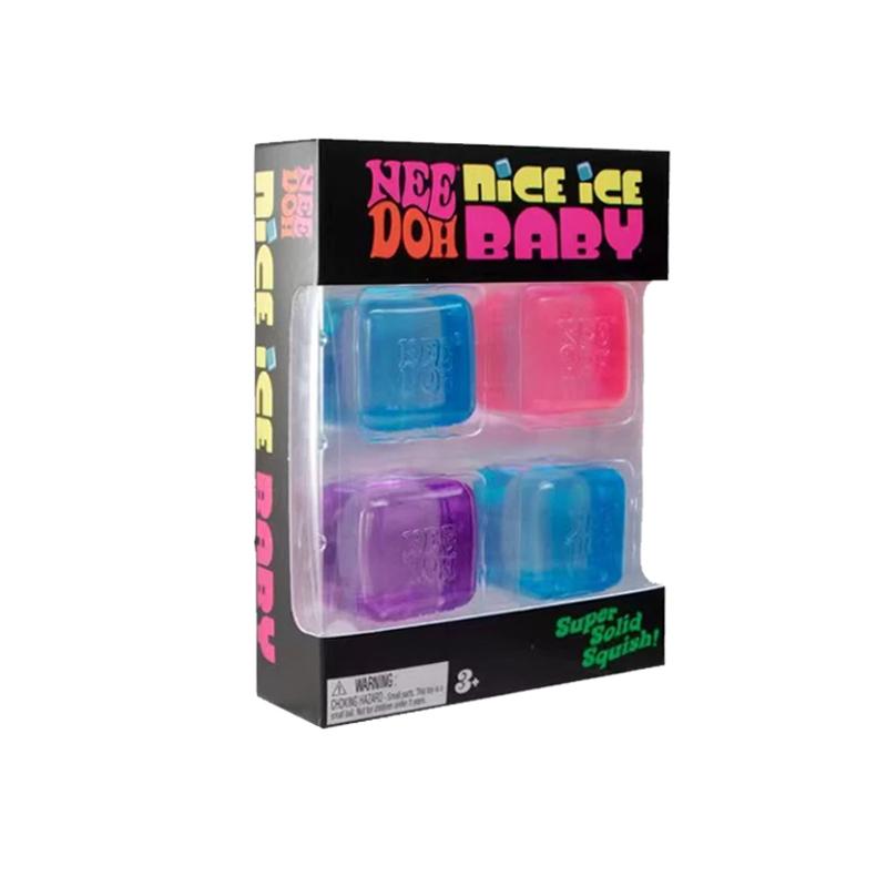 **Needoh Teenie Nice Eiswürfel Fidget Spielzeug Mini 4er Set Langsamer Rückprall Squishy Spielzeug Stressabbau Fidget für Partygeschenke Geschenke**
