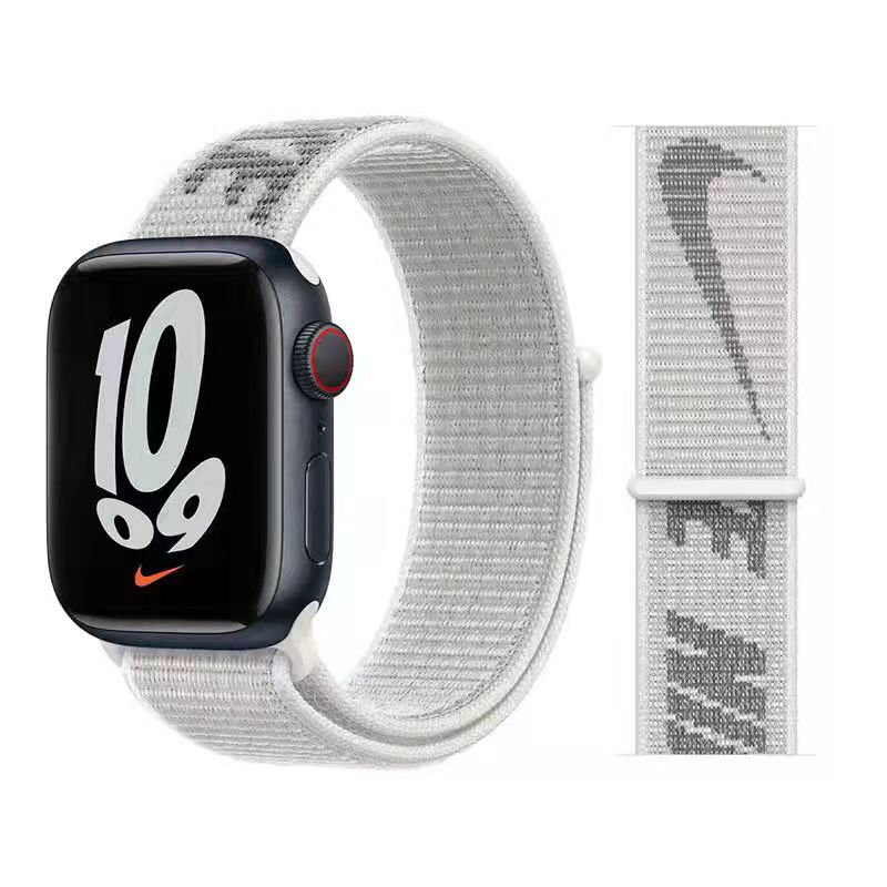 Strap Armband Für Apple Watch Band 44mm 38mm 42mm 40mm Nylon Schleife Für apple watch Armband 45mm 41mm Correa Für iWatch 3 4 5 SE 6 7 Band 42/44/45MM -Nylon Strap weiß