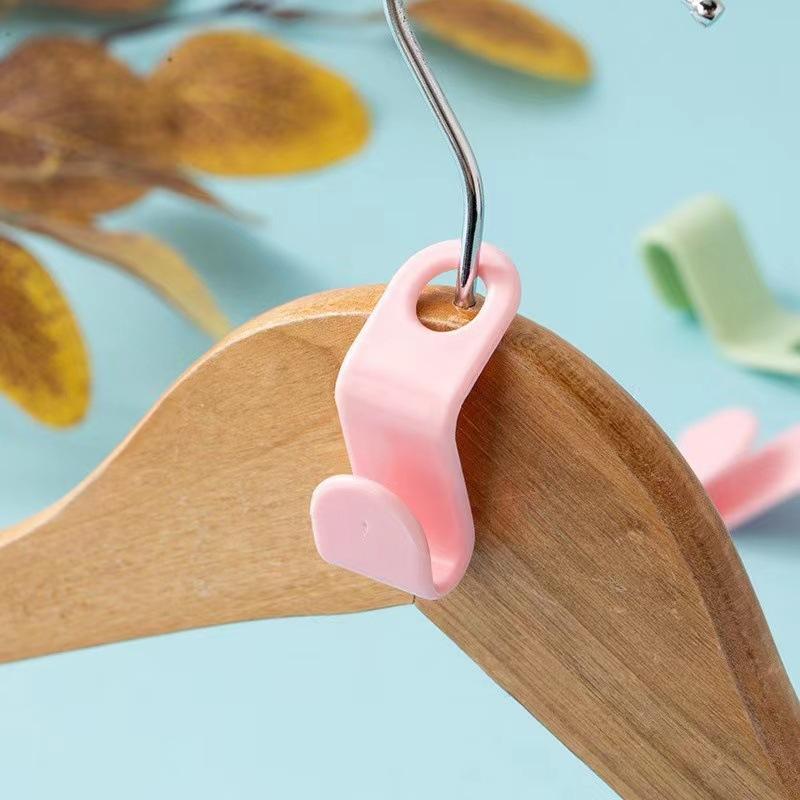 1/5/10 Stück Kleiderbügelhaken, platzsparend, Schrankanschlusshaken, kaskadierender Kleiderbügel, Kunststoff-Verlängerungsclips, Kleiderschrank-/Mantel-Organizer 5PCS rosa