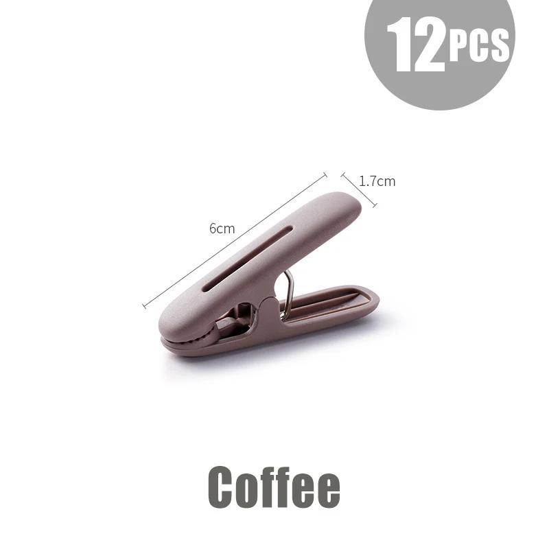 12 Teile/paket Kunststoff Wäscheklammern Wäsche Clips Multifunktionale Winddicht Handtücher Socken Wäscheklammer Kleiderbügel kaffeebraun
