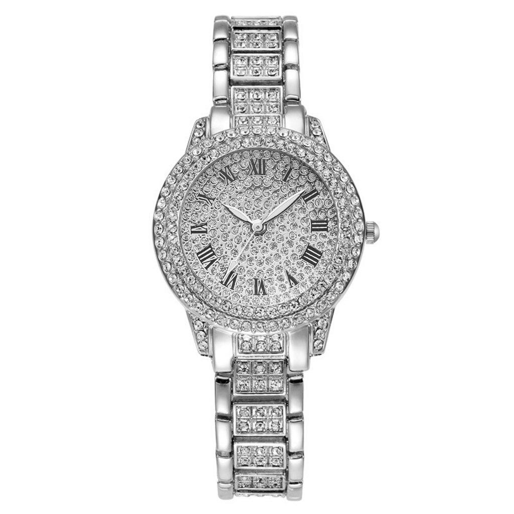 Diamant Frauen Uhren Gold Uhr Damen Armbanduhren Luxus Marke Strass frauen Armband Uhren Weibliche Quarzuhr gray