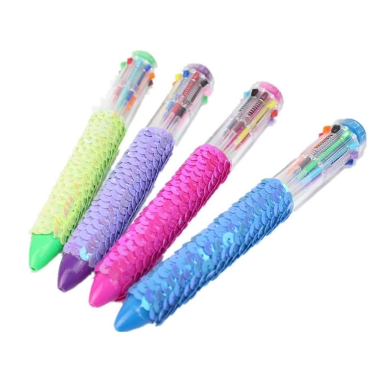 4er/Set 10 Farben Shuttle-Stift 0,7 mm Einziehbarer Kugelschreiber Shuttle-Stift Mehrfarbiger Stift Büro Schulbedarf 1