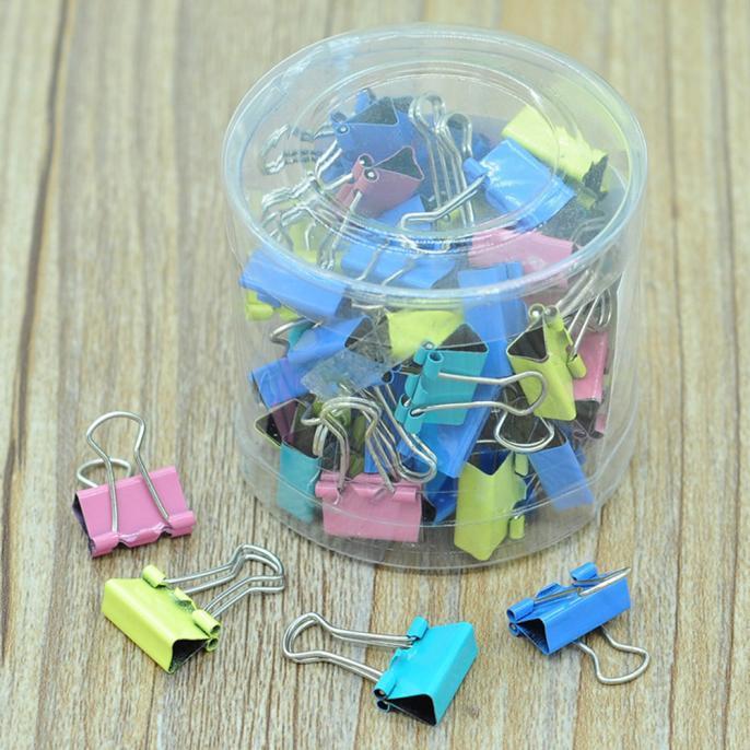(Nikita) 60 x bunte Metall-Papierordner-Clips, 15 mm, Büro- und Schulmaterial-Clip One Size