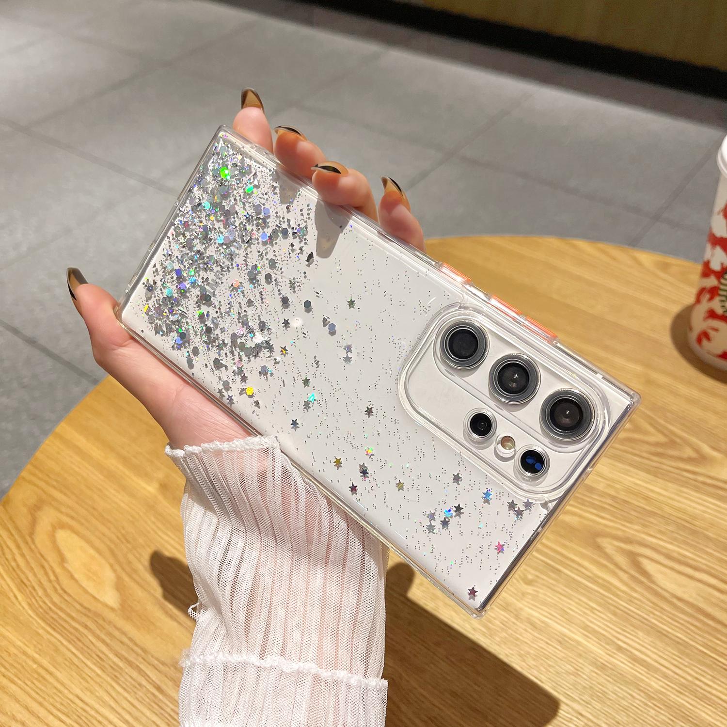 Luxus Kleber Glitzer Farbverlauf Handyhüllen Für Samsung Galaxy S23Ultra S23 S22 Plus Klar Epoxid Weiche Hüllen S22Ultra