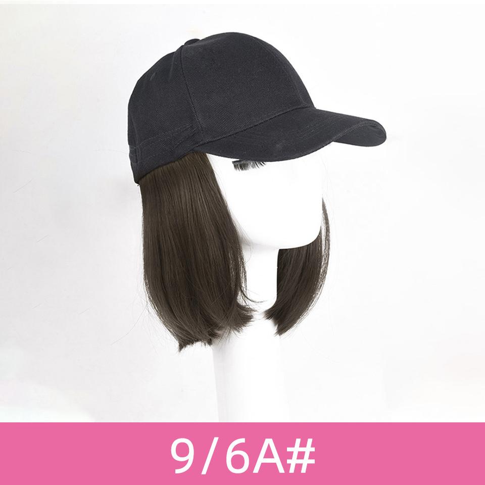 WTB Synthetische Perücke Hut Integrierte Kurzwelle Baseball Perücke Kappe Welle Kopf Frühling Und Sommer Leinwand Visier Kurze Glatte Haare