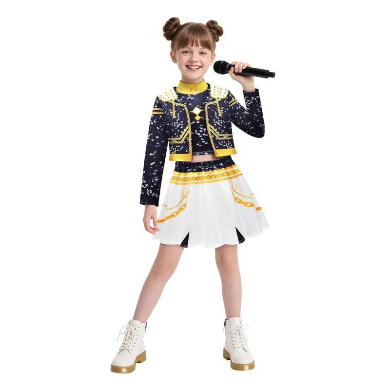 Anime Mädchen Zoey Mira Cosplay Kostüm Kinder Ausgefallenes Partykleid Idol Film Cosplay Halloween Karneval Kleidung Goldene Bühnenanzüge 160 schwarz