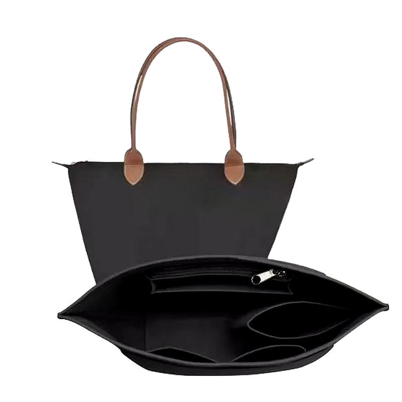 Damen Handtaschen-Organizer-Einsatz Filz Portemonnaie-Organizer Tasche in Tasche Einsatz Multi-Taschen Große Kapazität Tote Liner Organizer für Reisen Tägliche Nutzung Small 21x16.5x14 schwarz