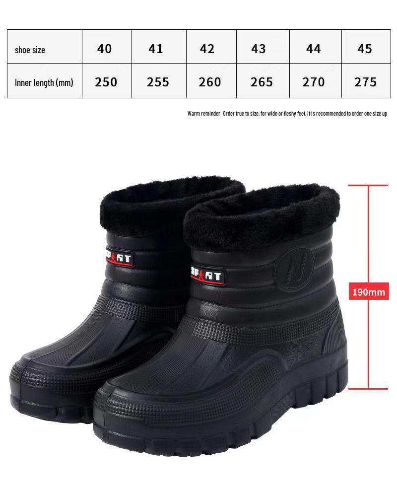 Herren Schwarze Fleecegefütterte Wasserdichte High-Top Arbeitsstiefel für Outdoor, Regen, Bau und Arbeitsschutz. 45