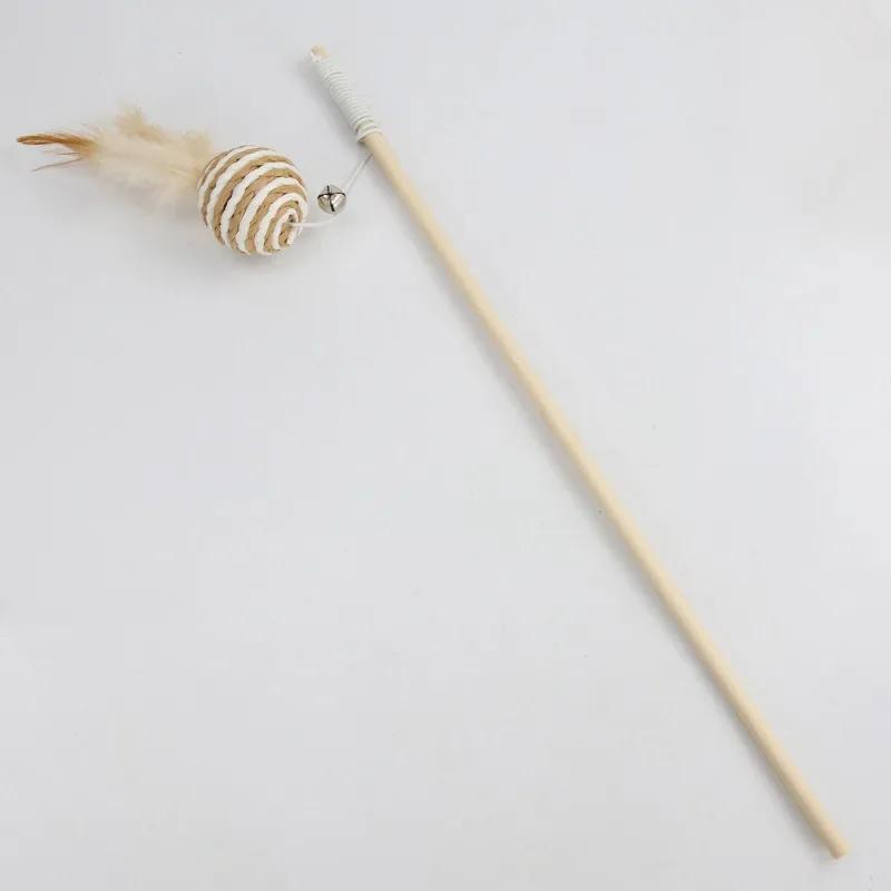 1PC Teaser Feder Spielzeug Kätzchen Lustige Bunte Stange Katze Zauberstab Spielzeug Holz Haustier Katze Spielzeug Interaktive Stick Haustier Katze liefert