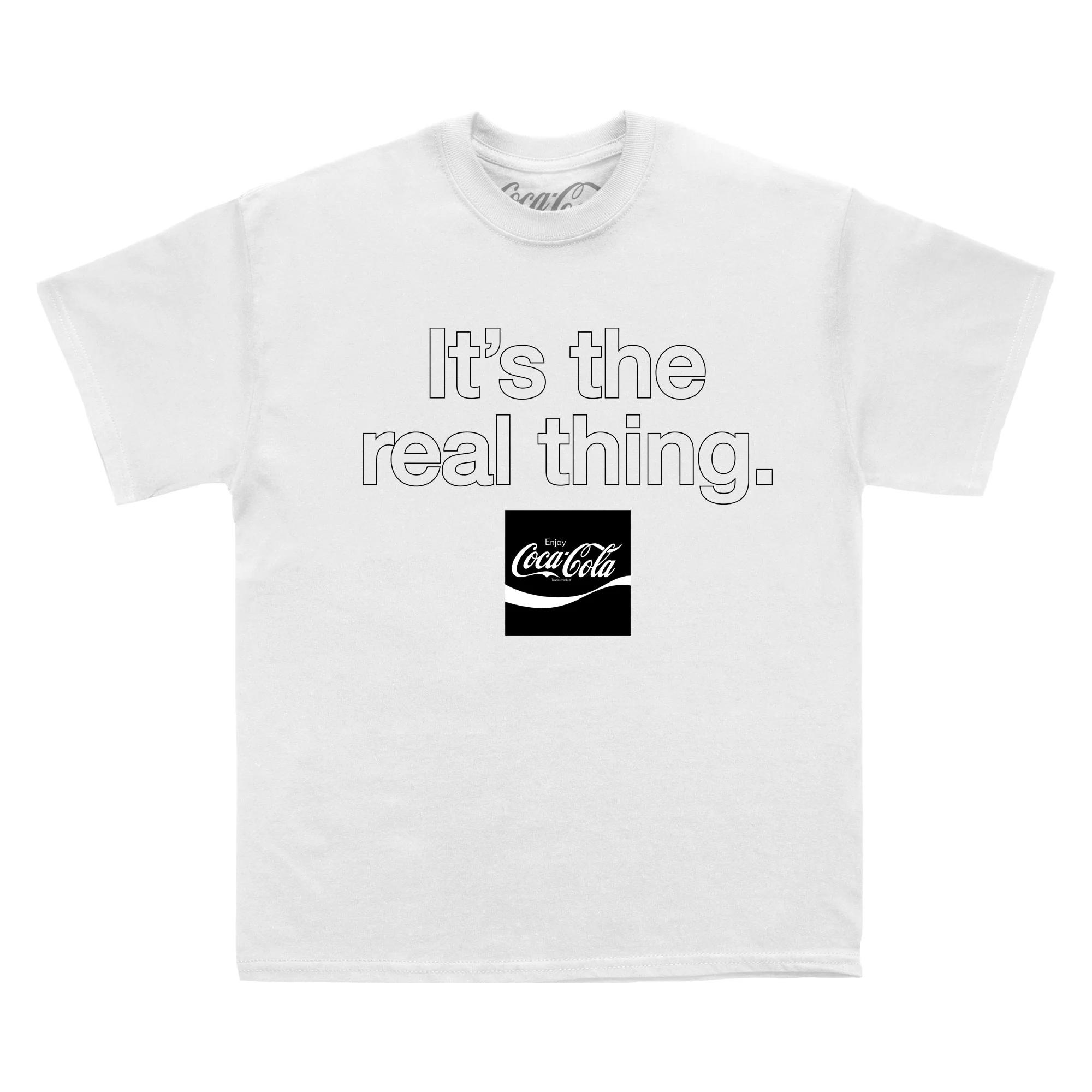Coca-Cola Unisex Erwachsene It´s The Real Thing T-Shirt L weiß