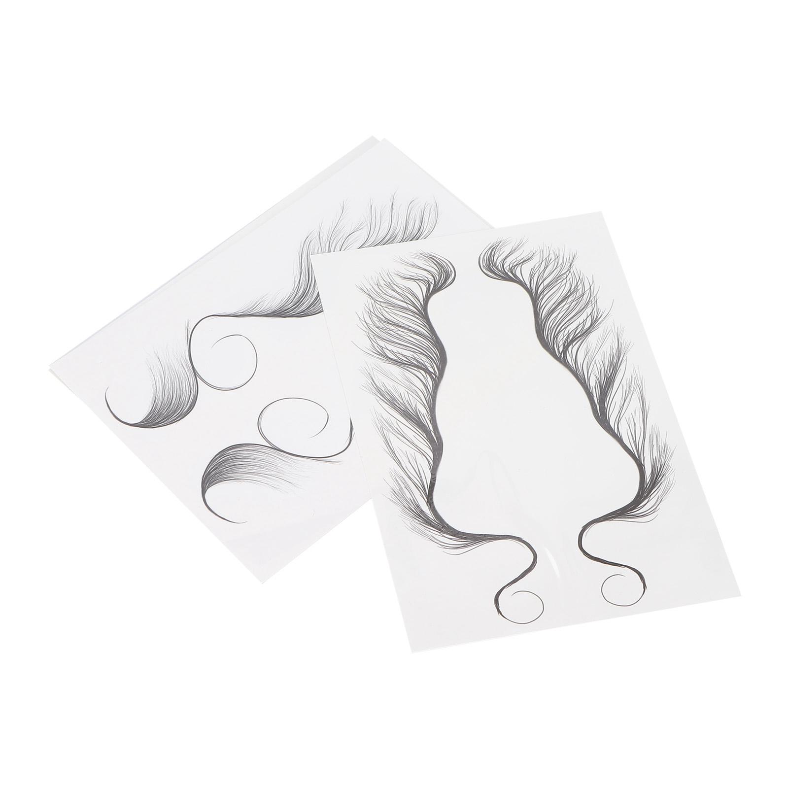 5Pcs temporäre Haar Tattoo Aufkleber lockiges Haar Make-up Aufkleber gefälschte Haaransatz Tattoo Aufkleber