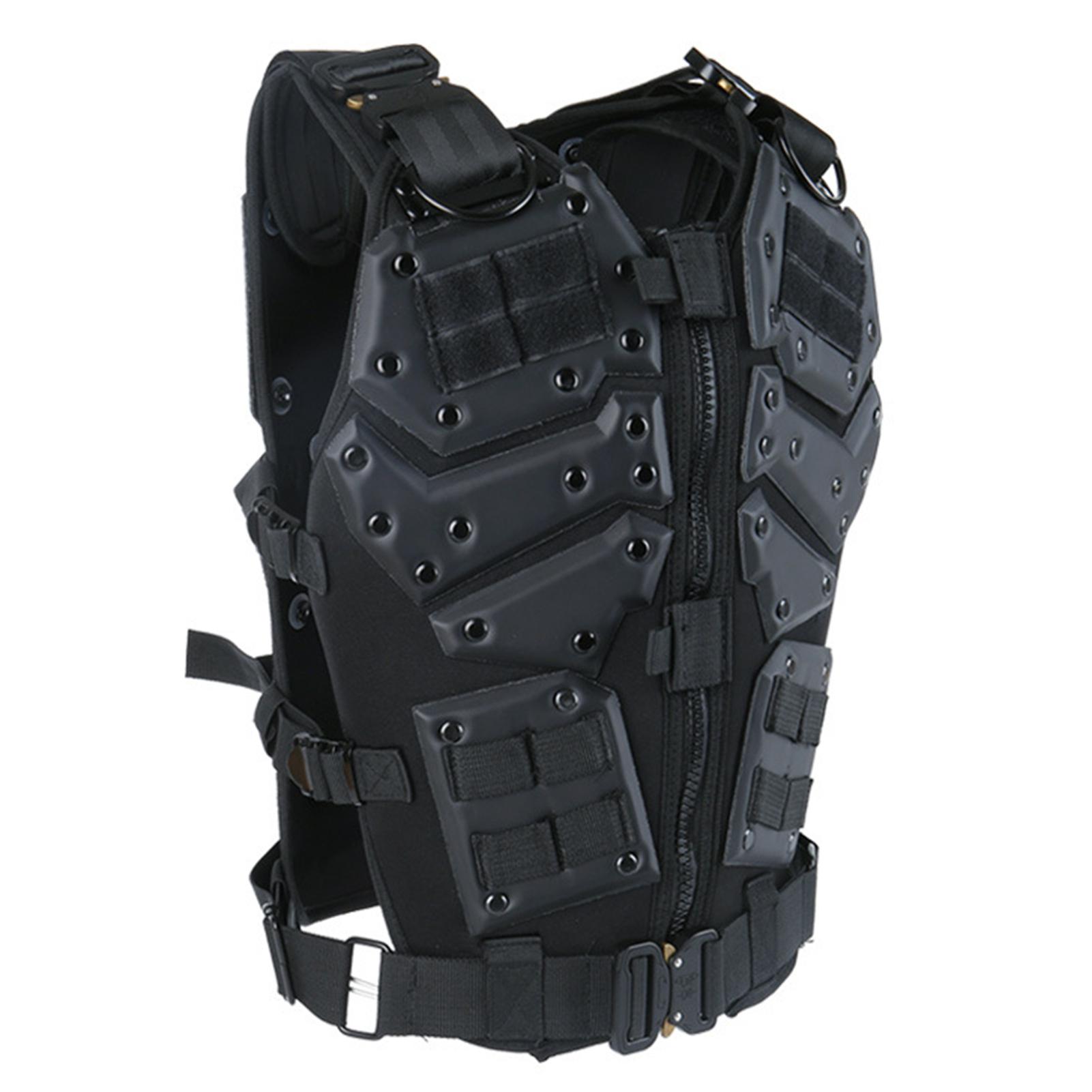Verstellbare Kampf-Molle-Weste, Airsoft-Paintball-Weste für Outdoor-Jagdschießen No magazine case schwarz