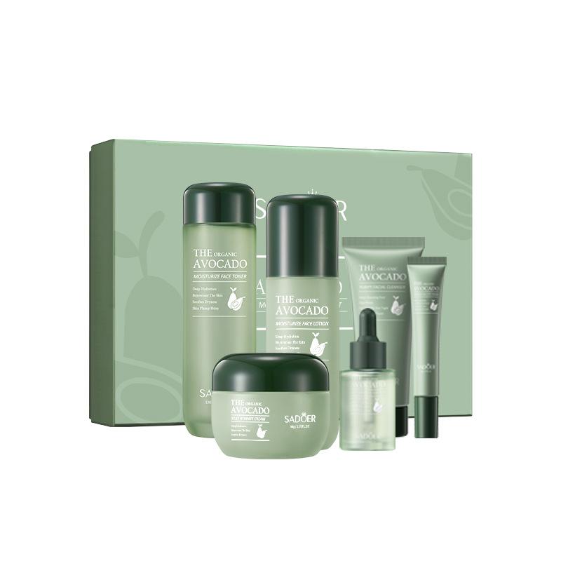 Avocado Luxus Hautpflege Set Gesichts Reinigung und Feuchtigkeits Anti-aging Set Anti-Falten Sechs-stück Hautpflege Set