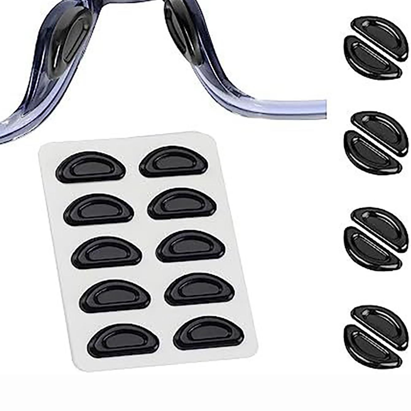 5 Paare/Set Anti-Rutsch-Nasenpads für Brillen, weiche, selbstklebende Nasenpads aus Silikon für Brillen mit Kunststoffrahmen, Sonnenbrillen schwarz