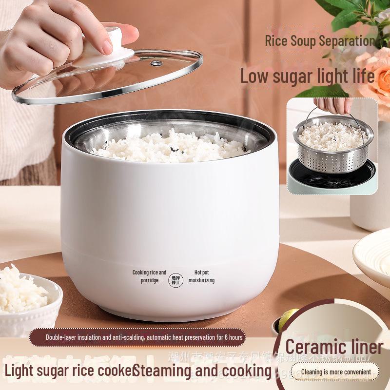 Kompakter intelligenter Reiskocher: Multifunktionale Antihaftbeschichtung für den Einsatz zu Hause und im Wohnheim Nordic Blue 1.8L Rice Cooker with Steamer