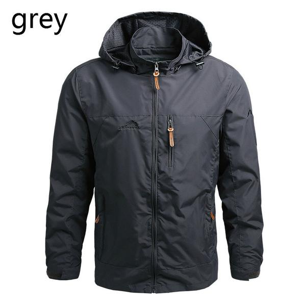 2021 mode Marke Wasserdichte Jacke Regenmantel herren Sportswear Outdoor Mit Kapuze Soft Shell Jacke Regendicht Jacke XXXXXL grau