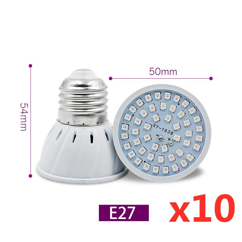 10 Teile/los Phyto Lampe Volle Spektrum LED Wachsen Lampe E27 E14 MR16 GU10 Pflanze Licht 220V Fitolampy Für Indoor Sämlinge Blumen Zelt 80LEDs&220V