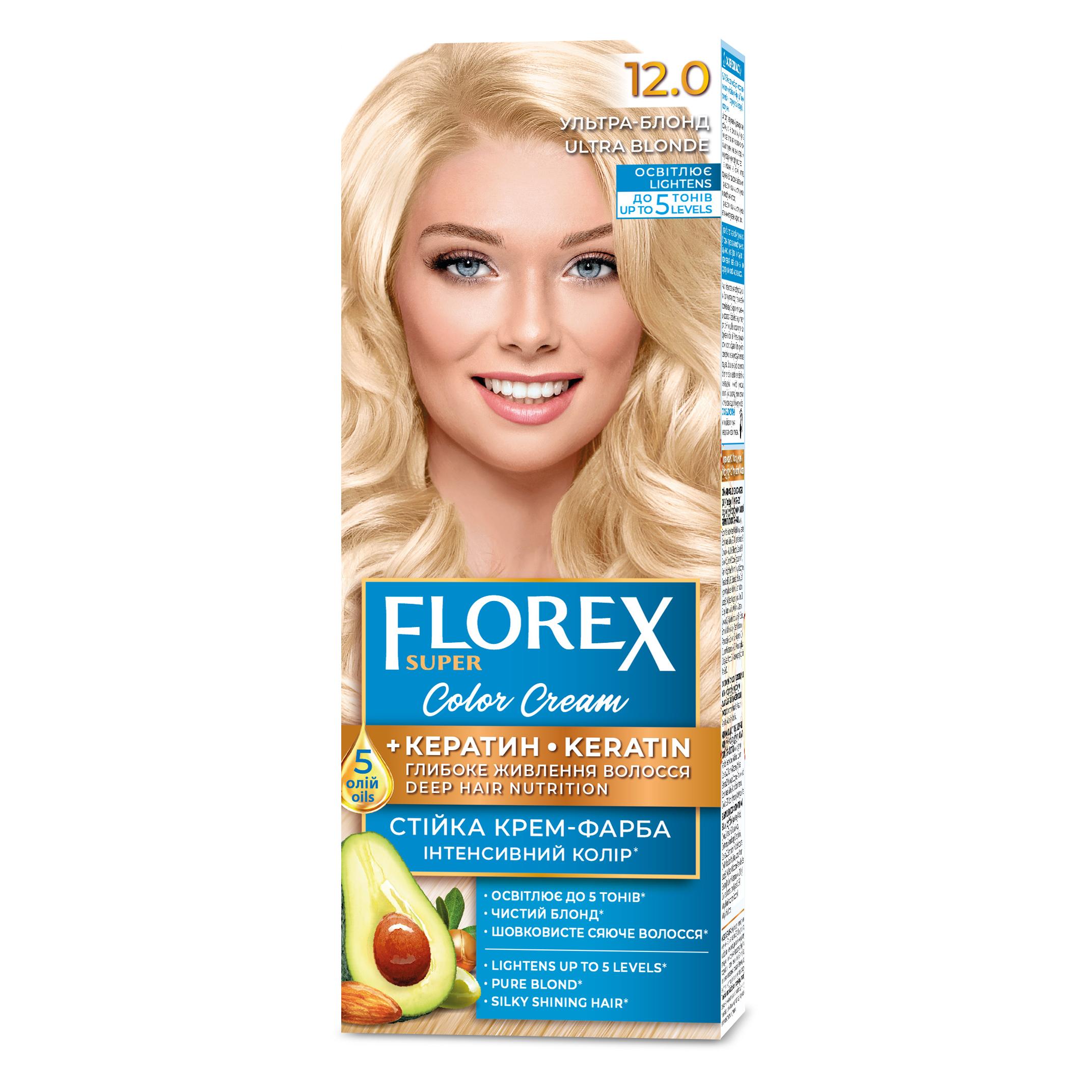 Florex Super permanente Haarfarbcreme - Gibt Ihrem Haar tiefe Nährstoffe, Macht Ihr Haar weich und seidig-glänzend. Ultra-Blonde 12.0
