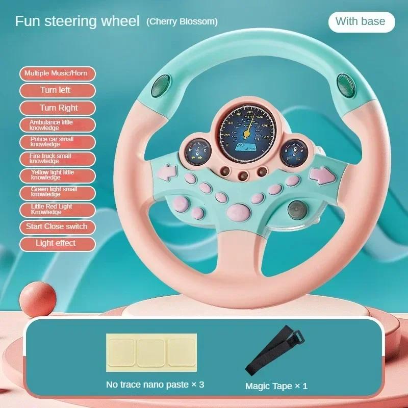 Kinderlenkrad für Rücksitz Simuliertes Fahren Lenkrad Spielzeug mit Licht Musik Vorschulspielzeug Rollenspiel Spielzeug Geschenke