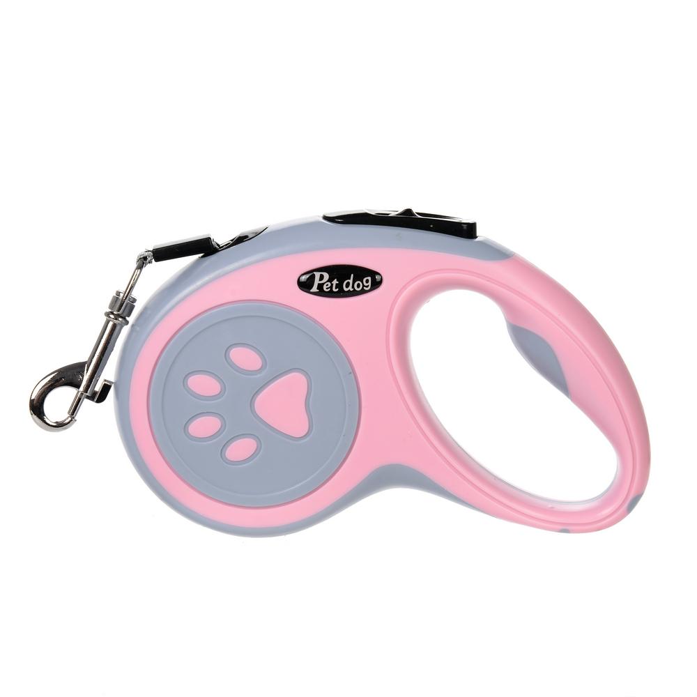 Einziehbare Hunde Katzen Nylon Leine Leine Für Kleine Mittelgroße Hunde Katzen 3m 5m Pfotenabdruck Design Welpen Zugseil Yorkies Haustierbedarf 3m rosa