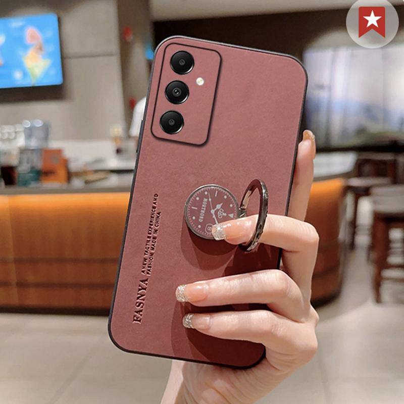 Für Samsung Galaxy S24 FE 5G Hülle Leder Stoßfeste Handyhülle Für Samsung Galaxy S24 Ultra S23 Plus S22 S21 S20 Auto Magnetischer Ringhalter Rückseite Samsung S23 FE wein rot