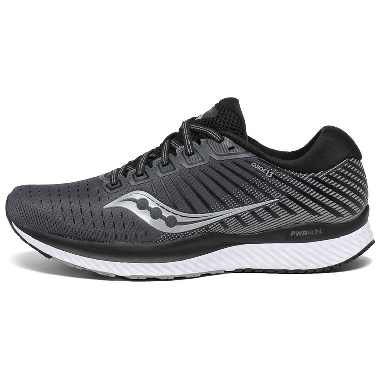 Saucony Guide 13 Stabilität Schnürschuh Mesh Rutschfest Stützend Leicht Low-Top Laufschuhe Herren Laufschuhe Schwarz Weiß S20548-40 40