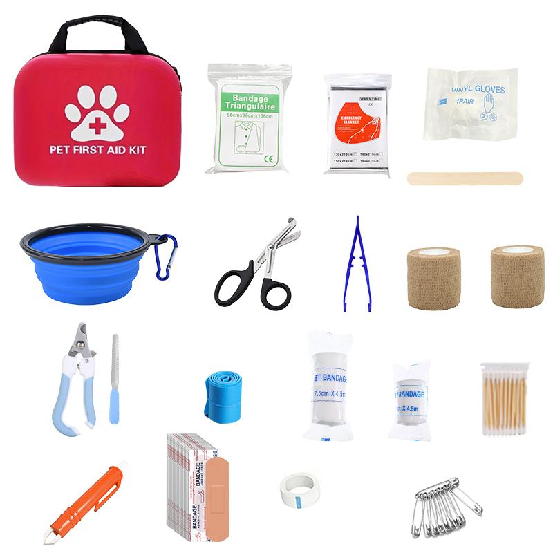 Erste-Hilfe-Set für Hunde und Katzen, Notfallset für Haustiere, Reisezubehör für Hunde – Wichtiges zum Campen mit Haustieren, Mini-Erste-Hilfe-Set und Notfallset