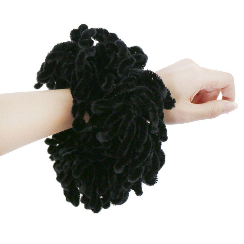 Flauschige Samt-Hijab-Haargummis, einfarbig, großer Haarring, Krawattenknotenclip, flexible Gummiband-Kopfbedeckung schwarz