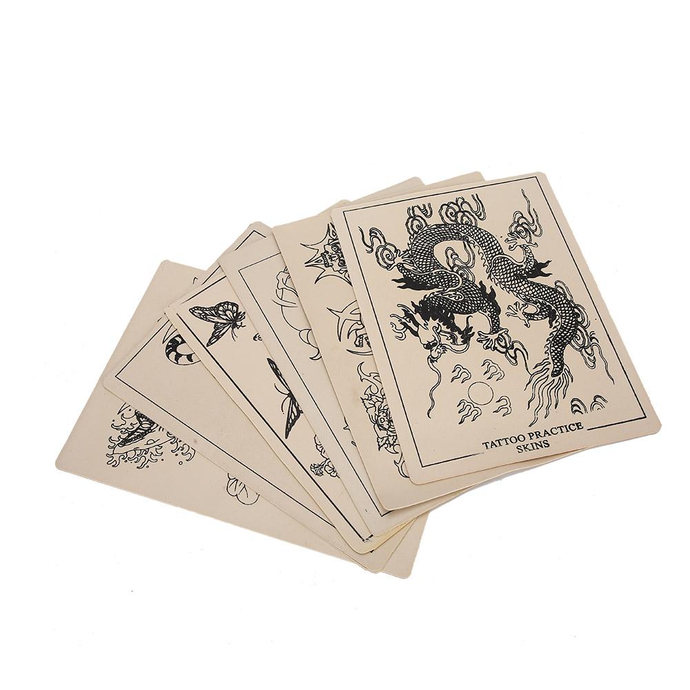 6 Stück Tattoo-Praxis-Haut-Gummi-Tattoo-Trainings-Körperkunst-Werkzeug mit Mustern